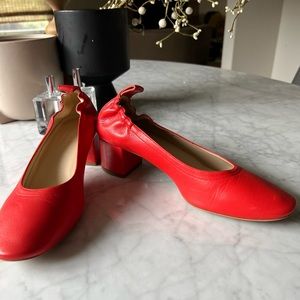 Everlane bright red heel pump sz 8